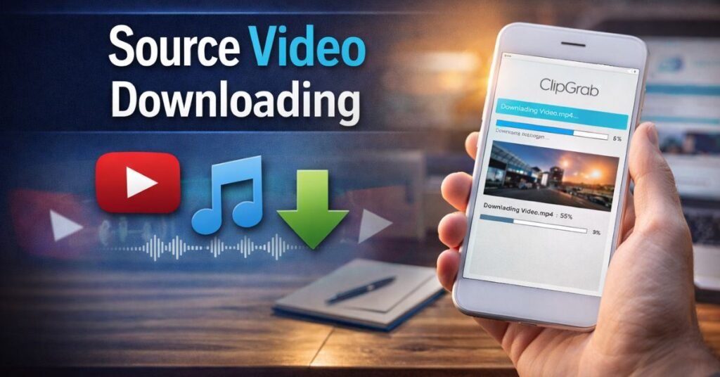 Professional C1ipGreb tutorial image explaining video downloading and conversion from popular sites