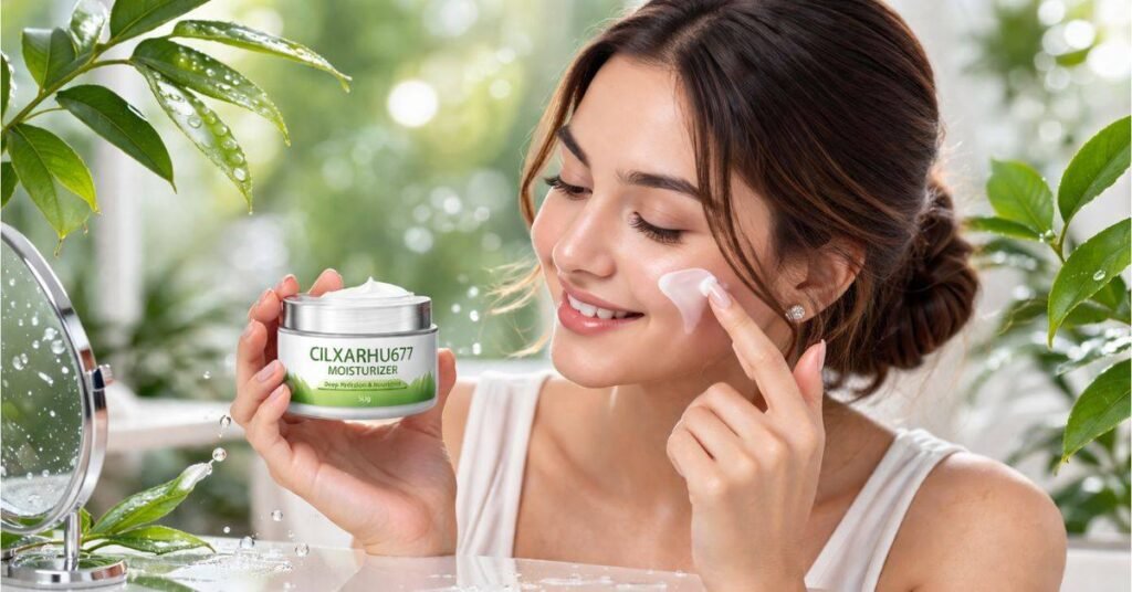 before and after results of using skin hydrating moisturizer cream showing improved glowing skin hue