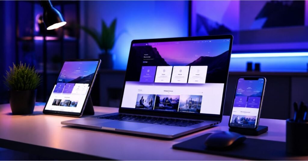 Professional business website layout designed with modern clean style and mobile friendly structure