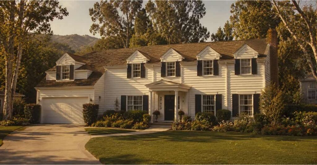 Front entrance and driveway of the famous Who’s the Boss house used for TV exterior shots.