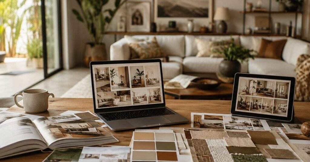 designmode24 color palette guide showing earthy tones for modern interior spaces