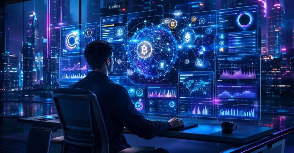 Safety checklist graphic listing steps to verify a crypto site before signup with HTTPS and reviews.
