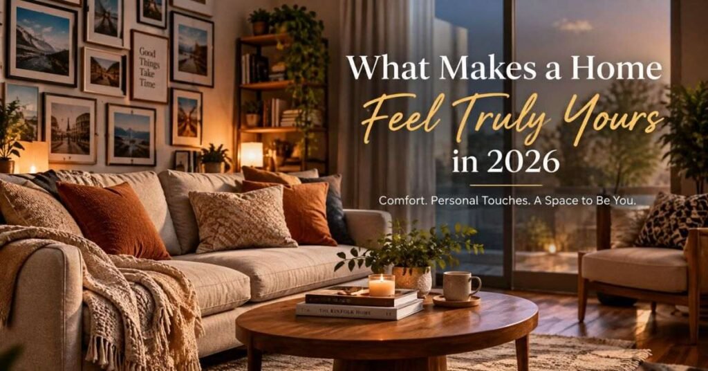 Budget-friendly DIY home decor accessories: throw pillows, wooden tray and indoor plants