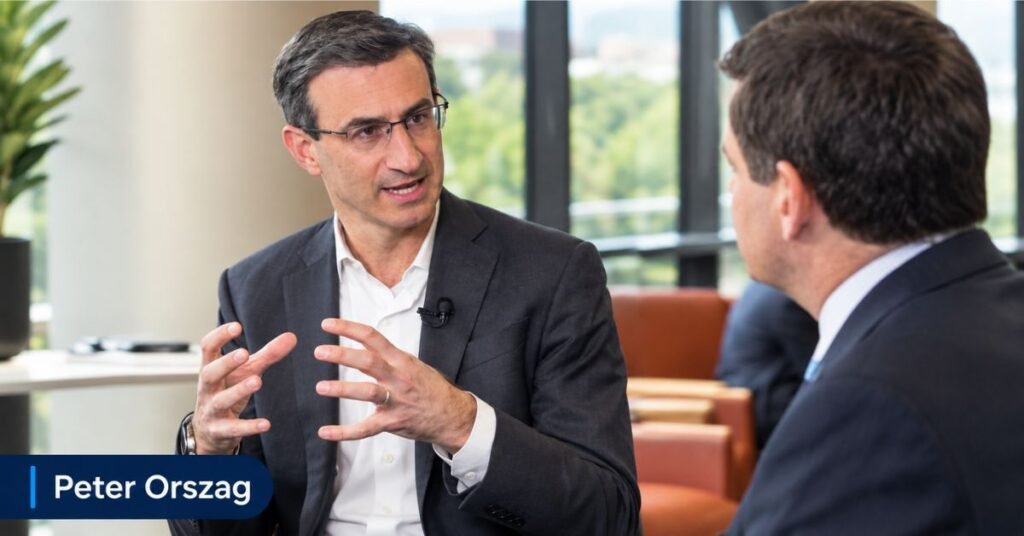 Peter Orszag bald hairline photo showing his current look as CEO and Chairman of Lazard in 2026