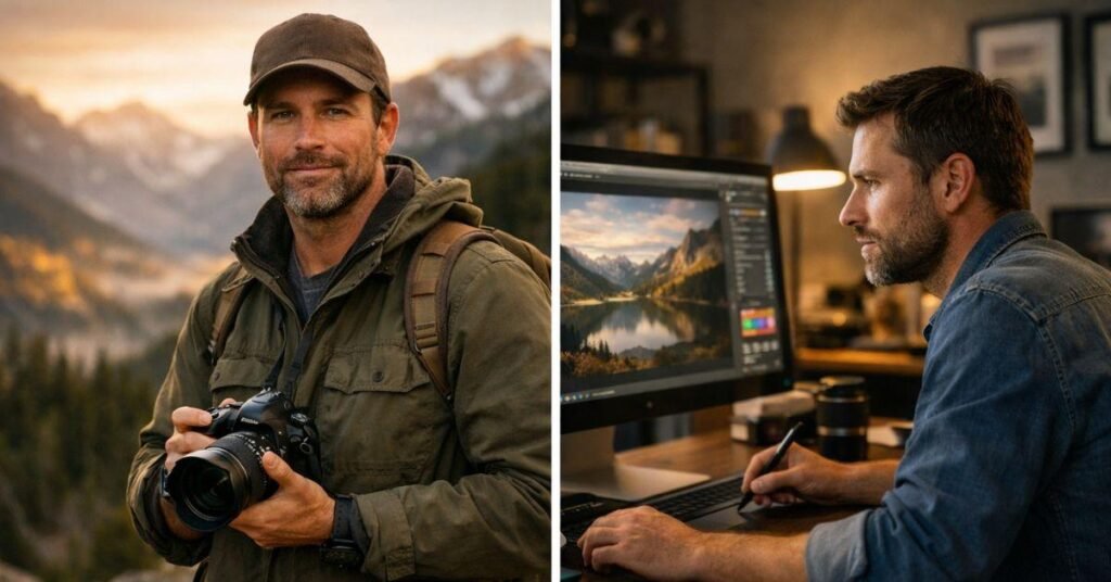 Cole Maness smiling confidently during a professional photo shoot in casual modern outfit for fans