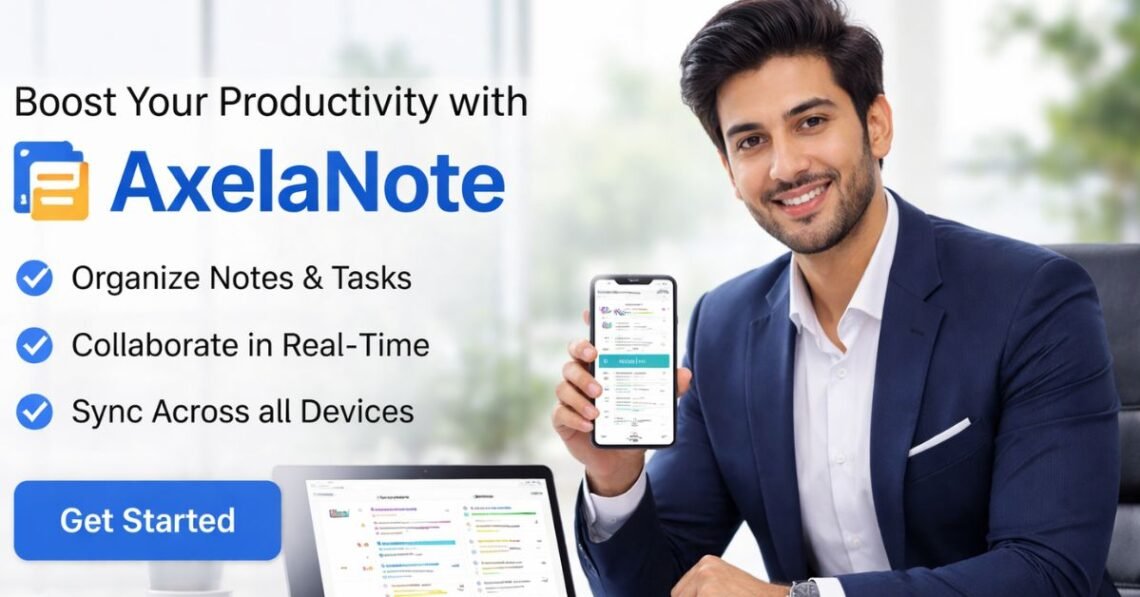 Axelanote smart productivity dashboard with PDF annotation and cross-platform sync on all devices