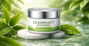 close up of moisturizer cream jar showing smooth white hydrating formula for glowing daily skin care