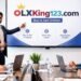 olxking123.com Online marketplace workspace with laptop and mobile buying selling products
