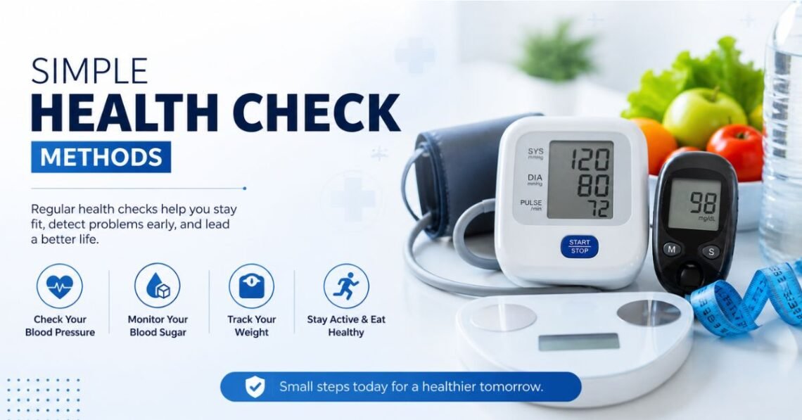 Simple health check methods to monitor blood pressure at home with a digital monitor