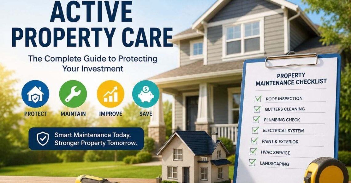 Active property care checklist showing seasonal home maintenance tasks for 2026