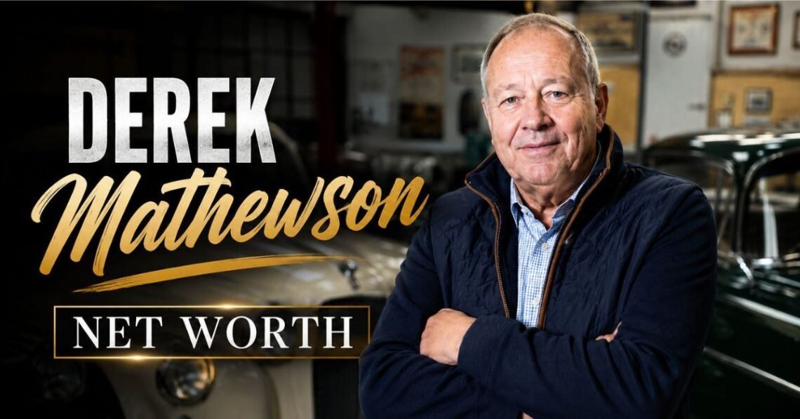 Derek Mathewson net worth chart showing wealth from auctions, TV income, and classic car assets 2026