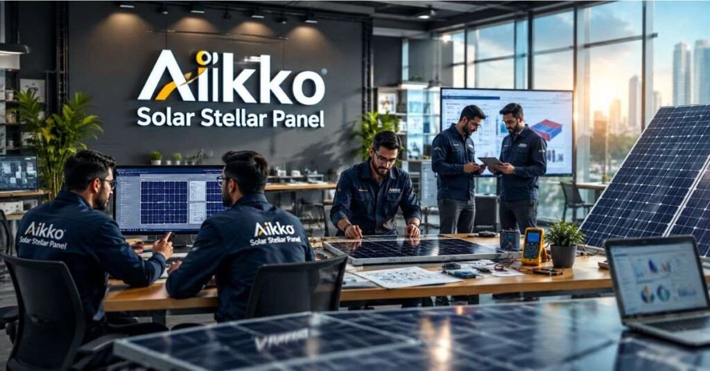 Chart comparing Aikko solar stellar panel efficiency and price with TOPCon panels in Pakistan, 2026.