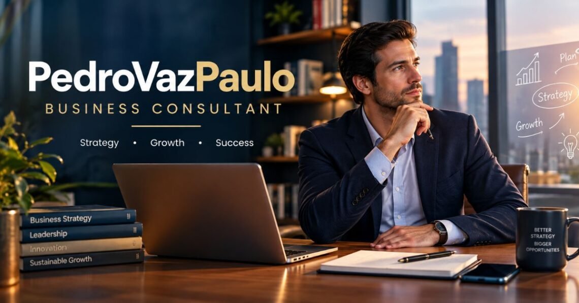 Business owner reviewing a consulting plan on a laptop with a notebook and a cup of coffee on a desk