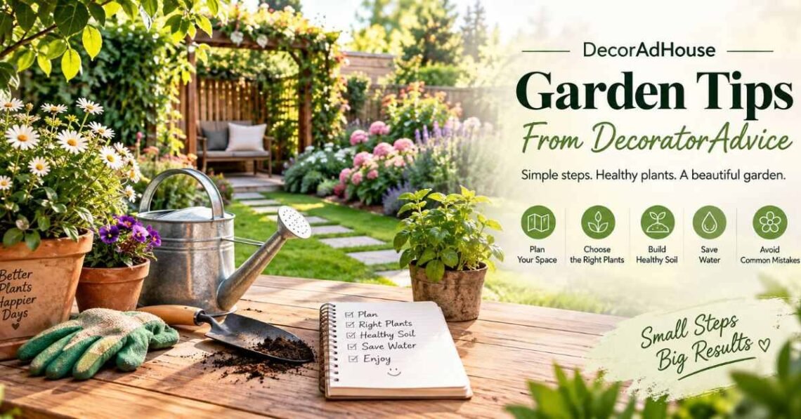 Gardener planting colorful flowers in a healthy raised garden bed on a sunny spring day