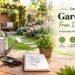 Gardener planting colorful flowers in a healthy raised garden bed on a sunny spring day
