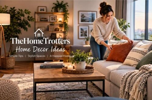 Cozy living room styled with TheHomeTrotters home decor ideas, layered textures and warm lighting