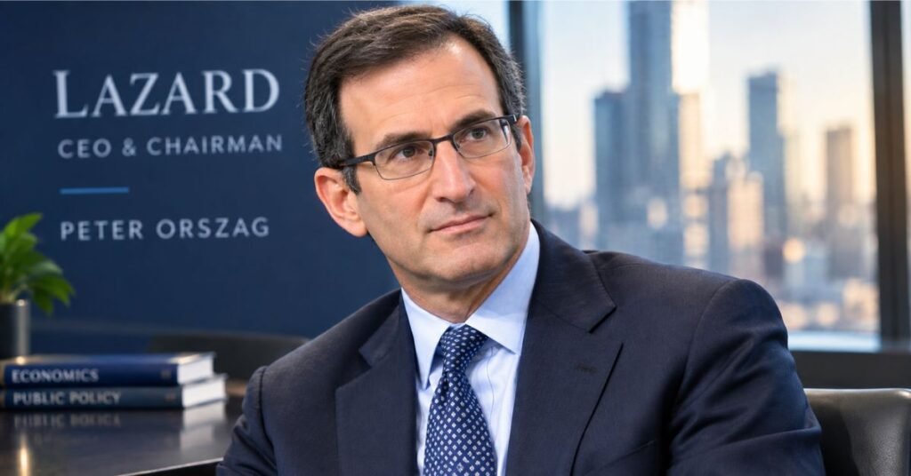 Peter Orszag career timeline chart showing CBO, OMB, and Lazard leadership milestones over the years