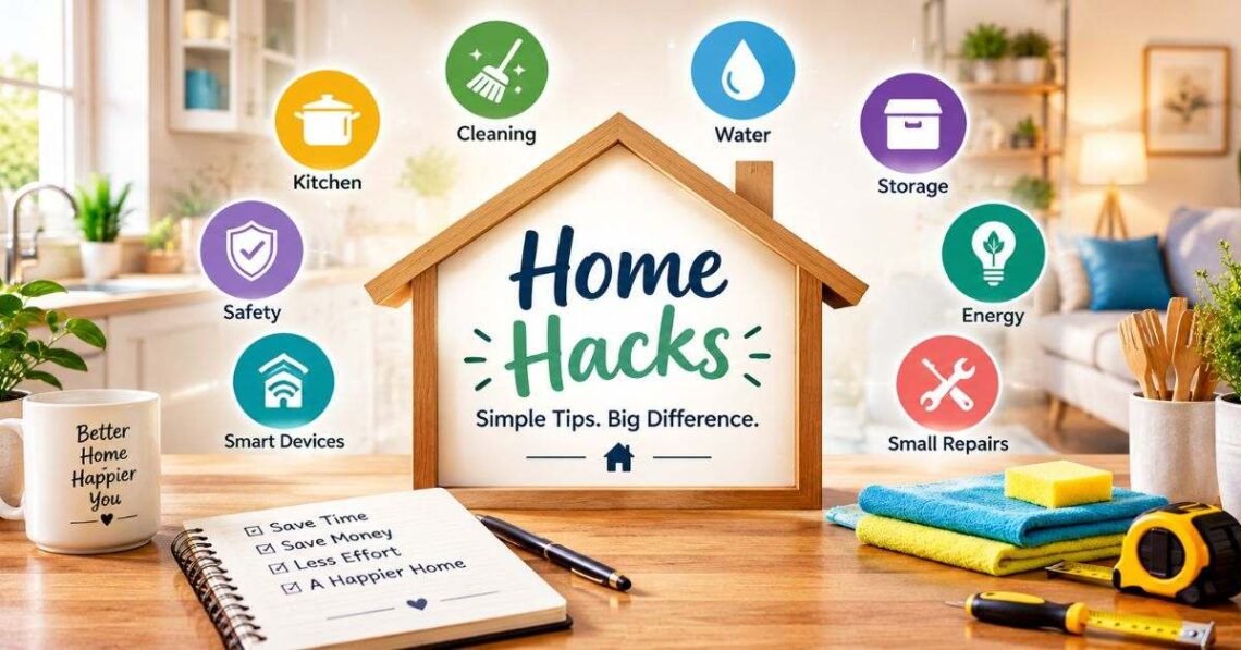 Family member fixing a simple home problem with common items in a clean, bright and tidy house