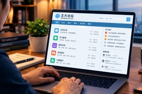 Beginner reading a Chinese online forum on a laptop to learn about WangDaLunTan